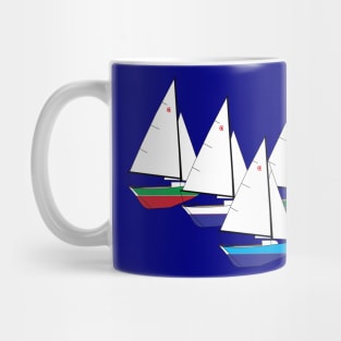 Bullseye Sailboats Racing Mug